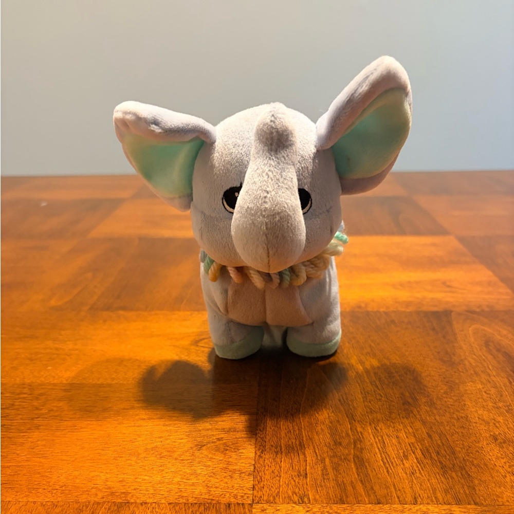 Precious Moments Tender Tails Elephant Plush 1997 Blue Ruffled Collar Vintage